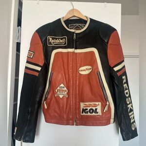 Vintage Redskins moto leather jacket